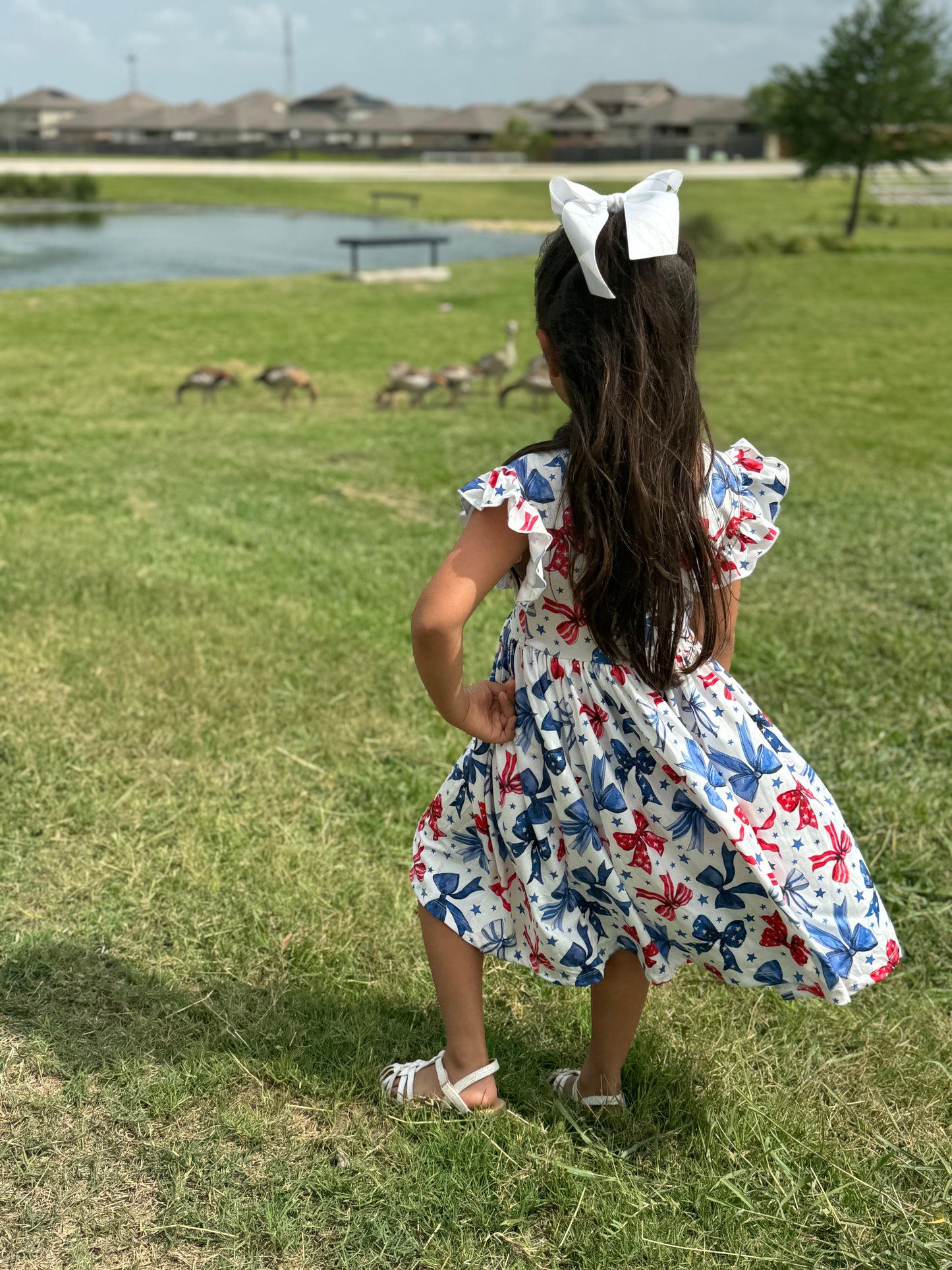 Red, White, & Blue Flutter Dress