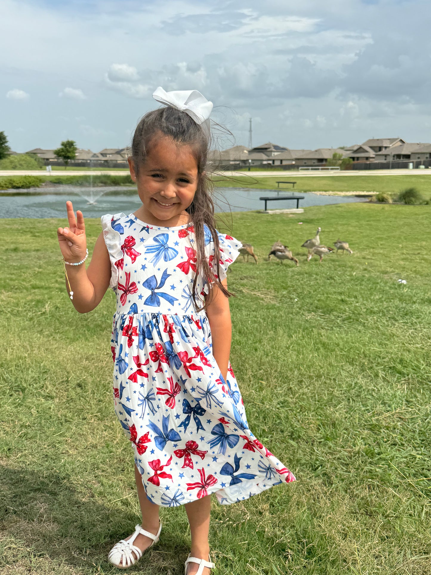 Red, White, & Blue Flutter Dress