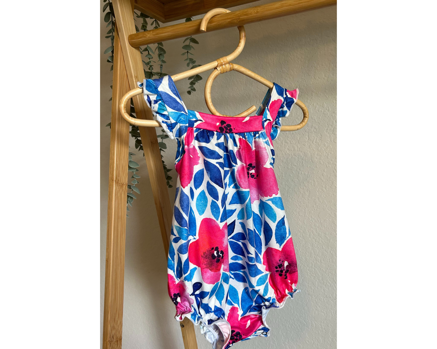 Cross Back Floral Romper