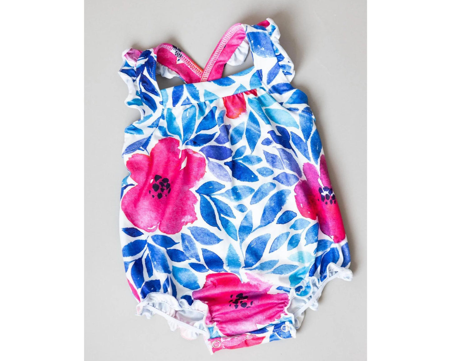 Cross Back Floral Romper